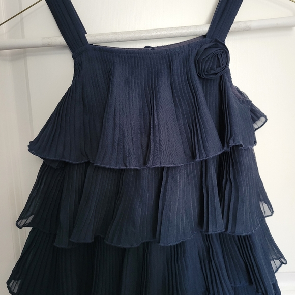 Benetton Class Girl Navy Ruffled Dress Size Small 6-7 - Picture 5 of 8